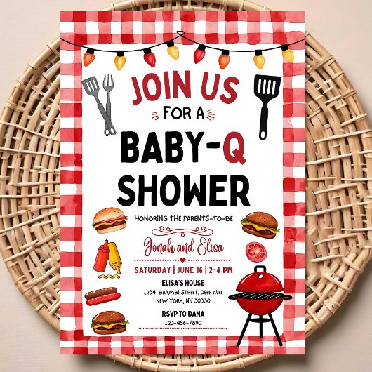 Invitation à une Baby Shower BBQ | Thème Grill & C