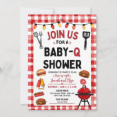 Invitation à une Baby Shower BBQ | Thème Grill & C (Devant)