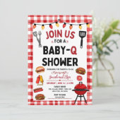 Invitation à une Baby Shower BBQ | Thème Grill & C (Debout devant)