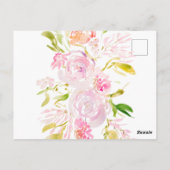 Invitation à une Baby Shower bouquet de roses aqua (Dos)