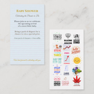 Invitation à une Baby Shower Carte de tombola de