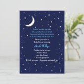 Invitation à une Baby Shower Céleste Lune Bleue et (Debout devant)