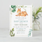 Invitation à une baby shower Cerf (Debout devant)