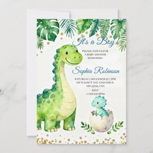 Invitation à une Baby Shower C'est un Garçon (Devant)