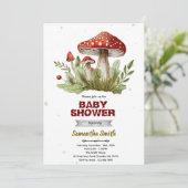 Invitation à une baby shower champignon (Debout devant)