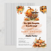 Invitation à une baby shower citrouille (Devant / Derrière)