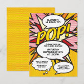 Invitation à une baby shower Comic Book Pop Art pr (Devant / Derrière)