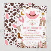 Invitation à une Baby Shower Cowgirl Invitation We (Devant / Derrière)