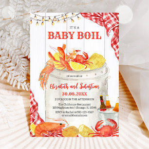 Invitation à une baby shower Crawfish Seafood Boil