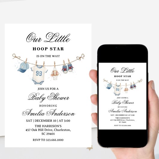 Invitation à une baby shower de baseball avec un f