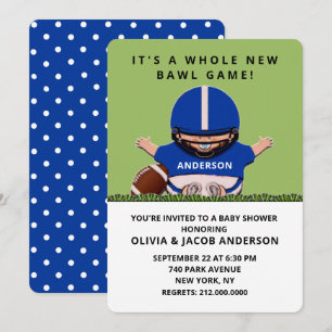 Invitation à une baby shower de football