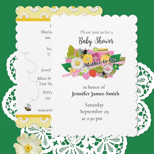 Invitation à une baby shower de future maman abeil