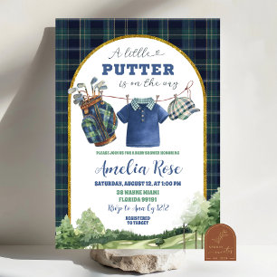 Invitation à une Baby Shower de Golf Luxe Préppy