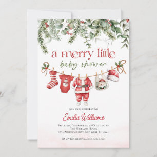 invitation à une baby shower de noël une petite fê