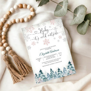 Invitation à une baby shower d'hiver