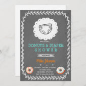 Invitation à une baby shower donuts et couches (Devant / Derrière)