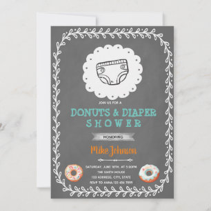 Invitation à une baby shower donuts et couches
