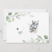 Invitation à une baby shower d'ours koala (Dos)