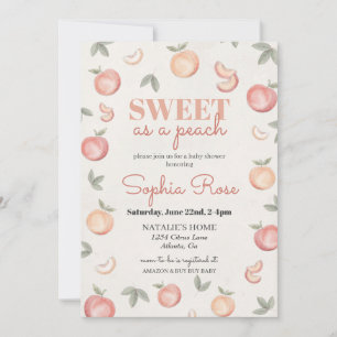 Invitation à une baby shower "Doux comme une pêche