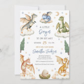 Invitation à une baby shower Dragon Bébé (Devant)
