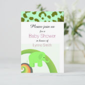 Invitation à une baby shower éléphant (Debout devant)