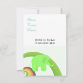 Invitation à une baby shower éléphant (Dos)