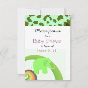 Invitation à une baby shower éléphant
