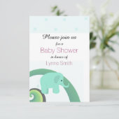 Invitation à une baby shower éléphant (Debout devant)