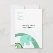 Invitation à une baby shower éléphant (Dos)