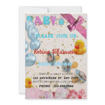 Invitation à une baby shower en couleurs vives