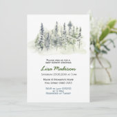 Invitation à une baby shower en forêt boisée (Debout devant)