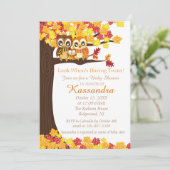 Invitation à une Baby Shower Famille de Hiboux dan (Debout devant)