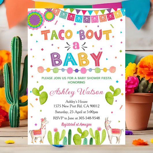 Invitation à une Baby Shower Fiesta: Taco à propos