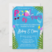 Invitation à une baby shower fille d'été Pool Part (Devant)