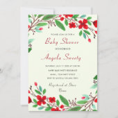 Invitation à une Baby Shower Fleurs Aquarelle (Devant)