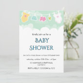 Invitation à une baby shower florale (Debout devant)