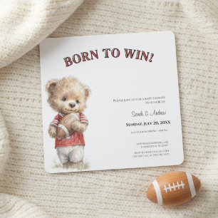 Invitation à une Baby Shower Foot Né pour Gagner