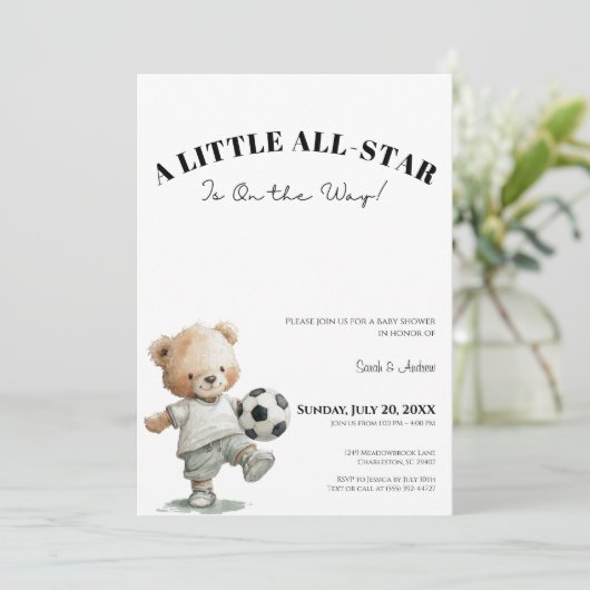 Invitation à une Baby Shower Foot | Une Petite Sta (Debout devant)