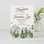 Invitation à une baby shower forêt boisée (Debout devant)