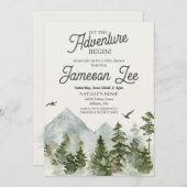 Invitation à une baby shower forêt boisée (Devant / Derrière)