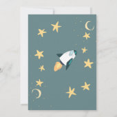 Invitation à une Baby Shower Fusée Espace Etoiles (Dos)