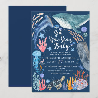 Invitation à une Baby Shower Garçon Animaux de l'O