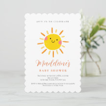 Invitation à une baby shower genre neutre Sunshine