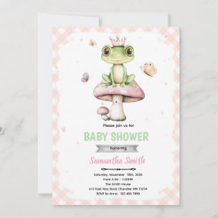 Invitation à une baby shower grenouille de printem