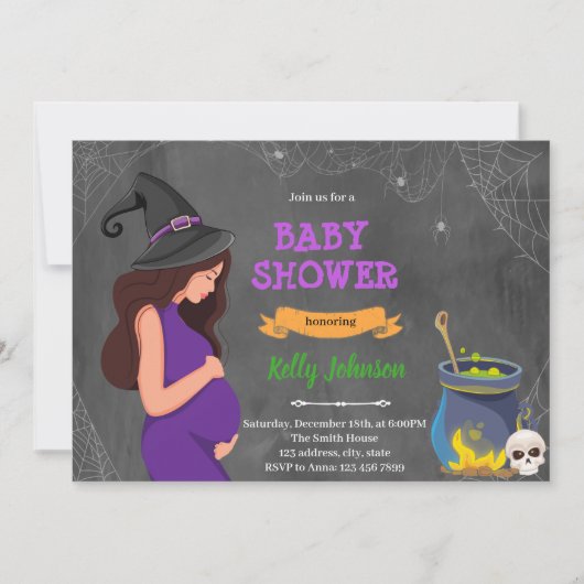 Invitation à une baby shower Halloween (Devant)