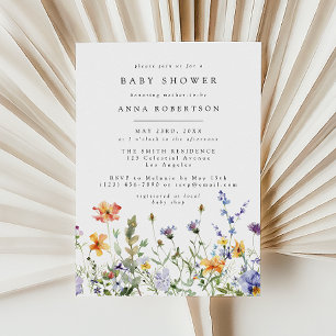 Invitation à une Baby Shower Jardin de Fleurs Sauv