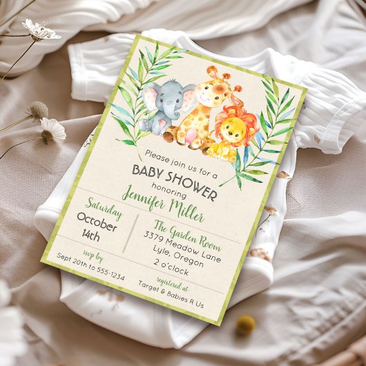 Invitation à une Baby Shower Jungle