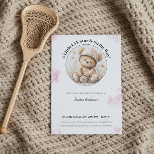 Invitation à une Baby Shower Lacrosse pour Fille