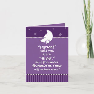 Invitation à une Baby Shower - Lune et Étoiles