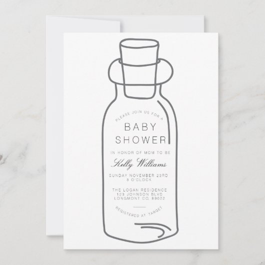 Invitation à une Baby Shower | Message dans une Bo (Devant)